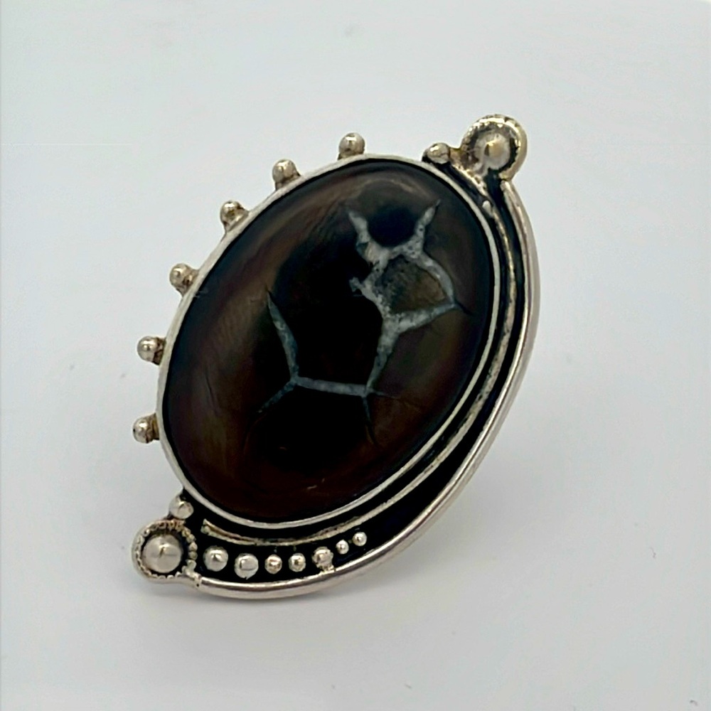 Sterling Silver Jasper Stone Ring - image 1